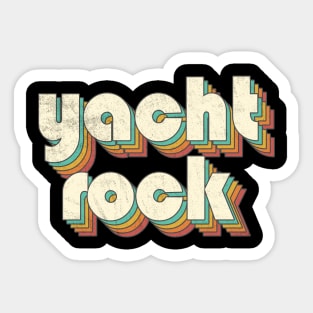 Vintage Yacht Rainbow Letters Distressed Style Sticker
